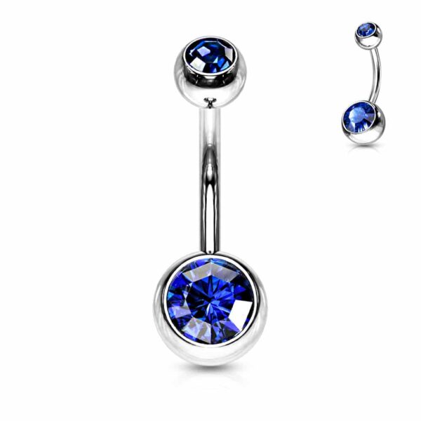 Navelpiercing met dubbele steen - Afbeelding 37