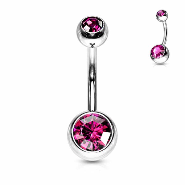 Navelpiercing met dubbele steen - Afbeelding 26