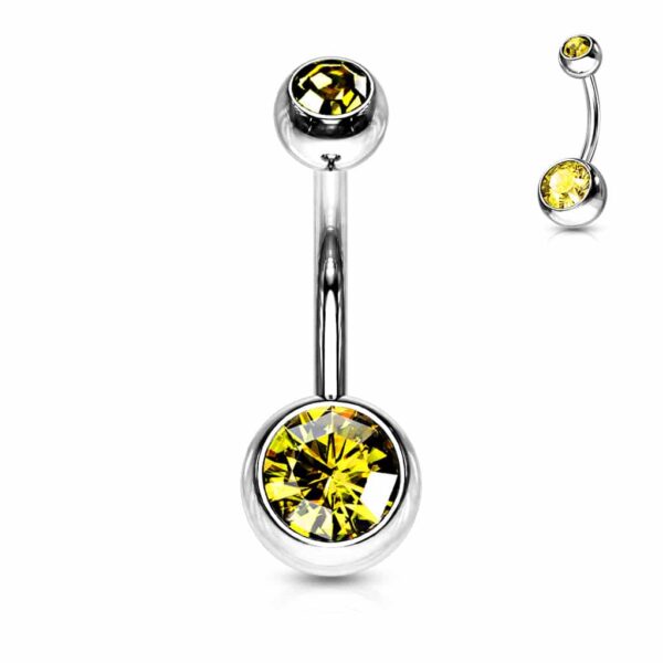 Navelpiercing met dubbele steen - Afbeelding 19