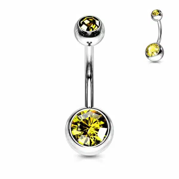 Navelpiercing met dubbele steen - Afbeelding 19