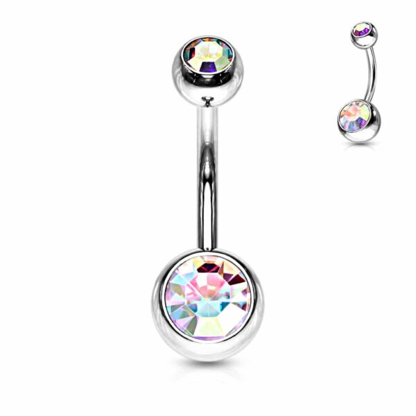 Navelpiercing met dubbele steen - Afbeelding 9
