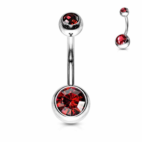 Navelpiercing met dubbele steen - Afbeelding 47