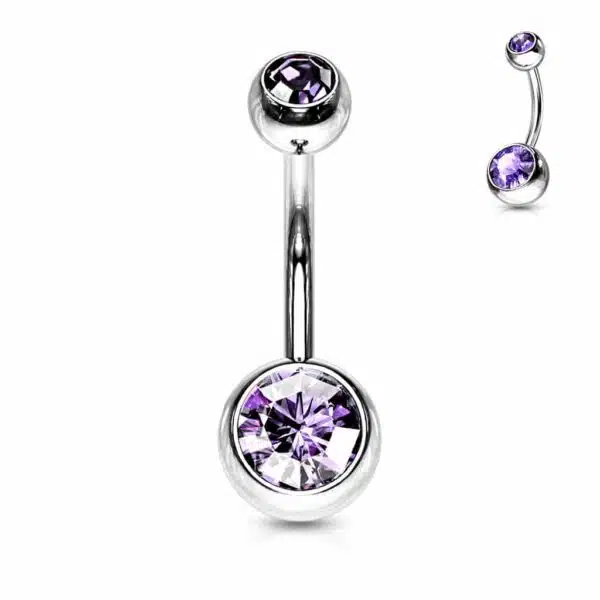Navelpiercing met dubbele steen - Afbeelding 49