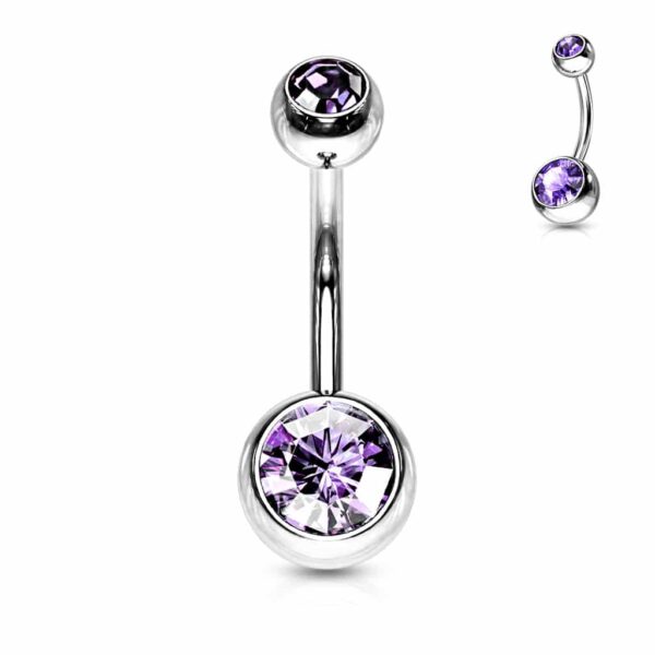 Navelpiercing met dubbele steen - Afbeelding 34