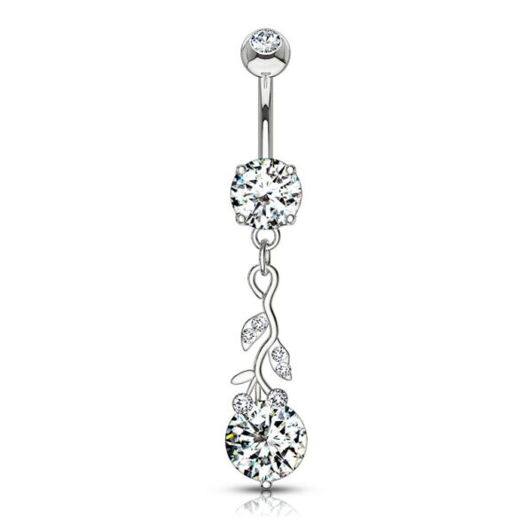 Navelpiercing met hanger en groot kristal - Afbeelding 5