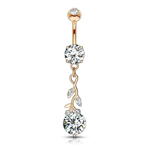 Navelpiercing met hanger en groot kristal - Afbeelding 7