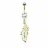 Navelpiercing met hanger in de vorm van een blaadje - Afbeelding 3