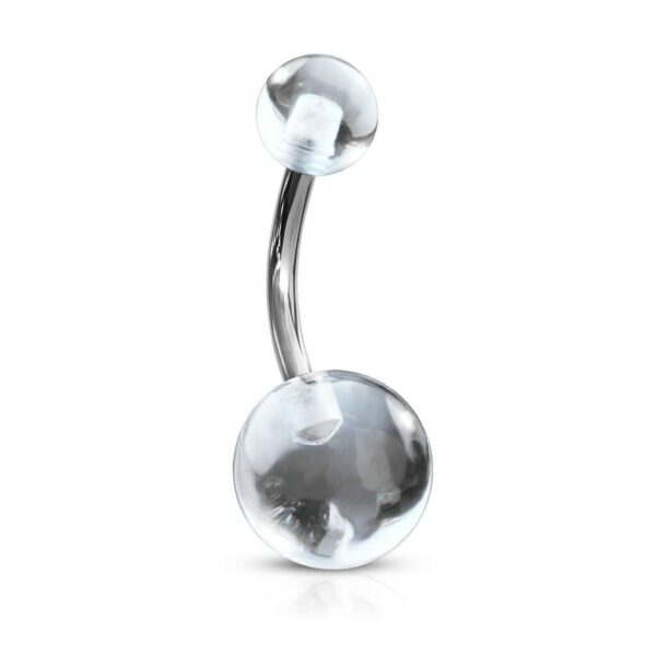 Navelpiercing met heldere Acryl balletjes