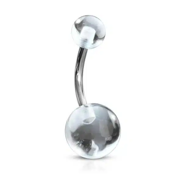Navelpiercing met heldere Acryl balletjes
