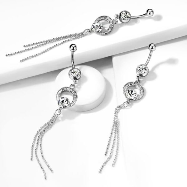 Navelpiercing met kettinghangers - Afbeelding 4