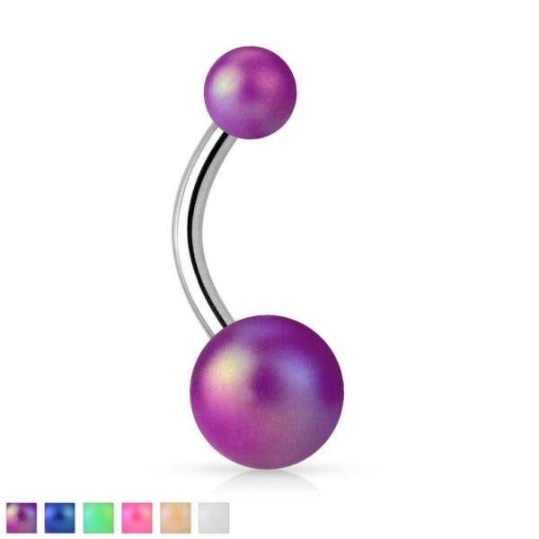 Navelpiercing met matte look balletjes
