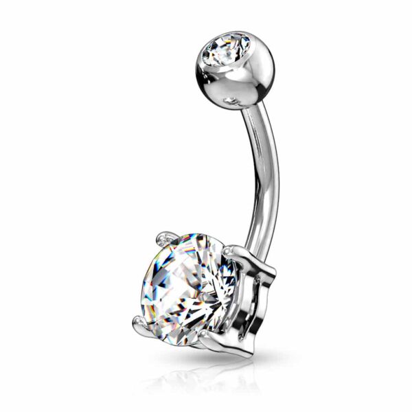 Navelpiercing met prong-set in diverse kleuren - Afbeelding 9