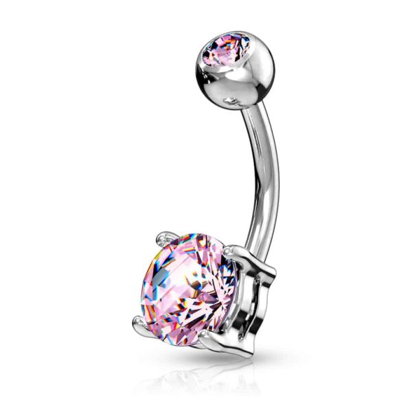 Navelpiercing met prong-set in diverse kleuren - Afbeelding 11