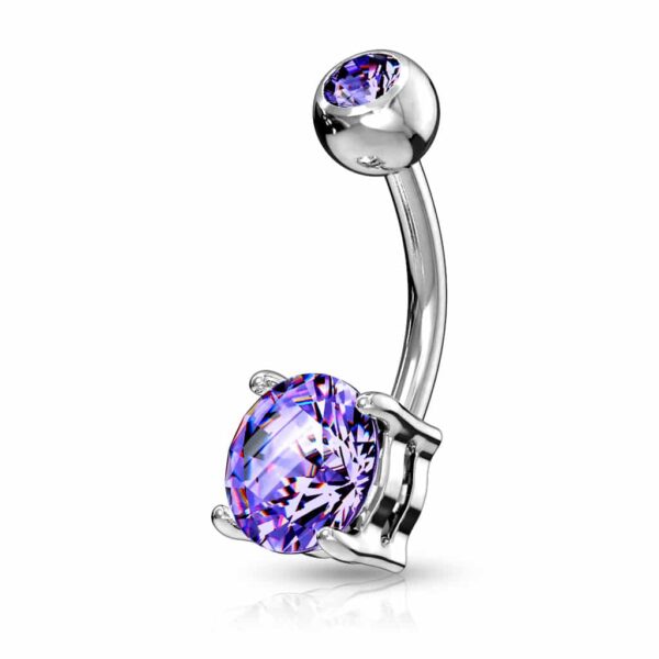 Navelpiercing met prong-set in diverse kleuren - Afbeelding 8