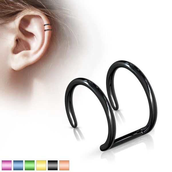 Neppe gekleurde helix piercing double