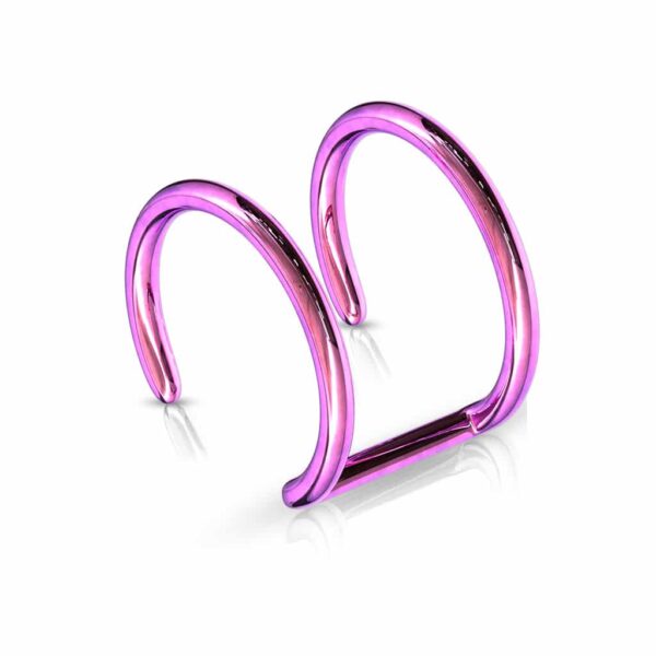 Neppe gekleurde helix piercing double - Afbeelding 2