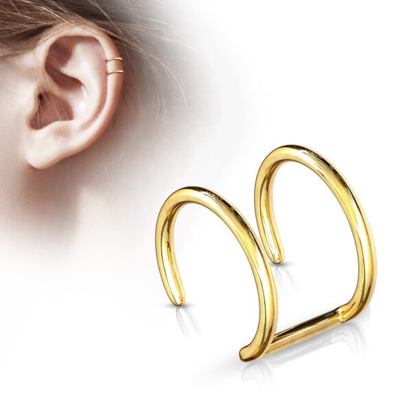 Goudkleurige neppe helix piercing double