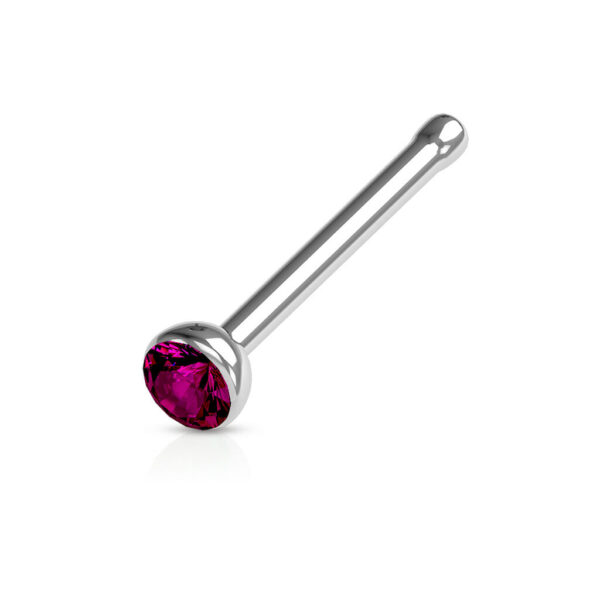 Neus bone piercing met gekleurde steen en press-fit - Afbeelding 7