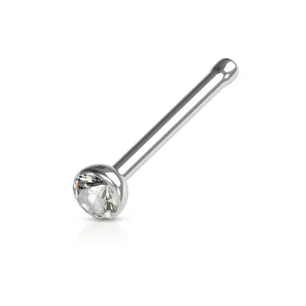 Neus bone piercing met gekleurde steen en press-fit - Afbeelding 6