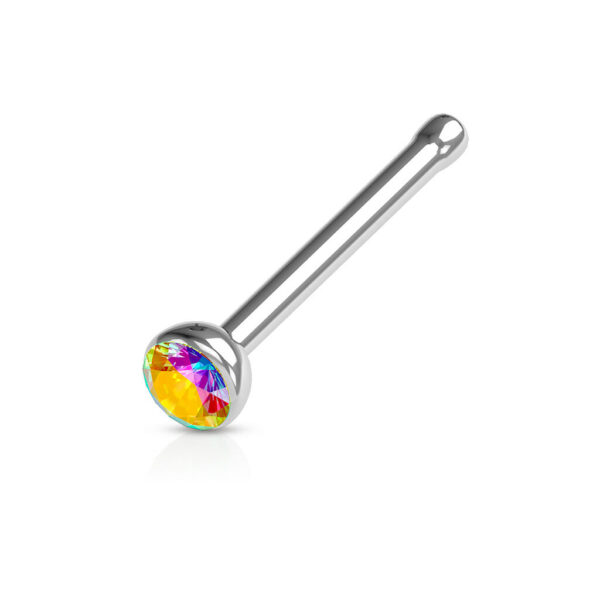 Neus bone piercing met gekleurde steen en press-fit - Afbeelding 4