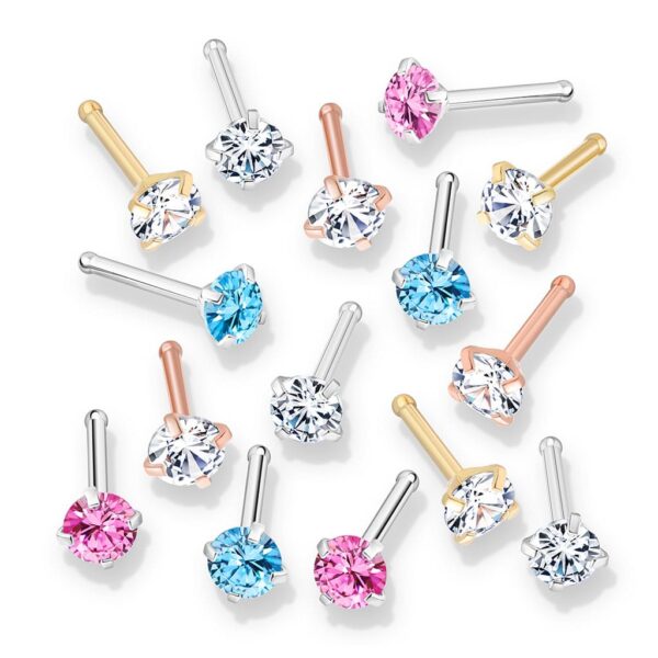 Neus bone piercing met kristal pong-set - Afbeelding 2