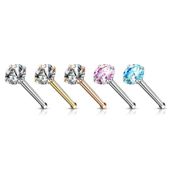 Neus bone piercing met kristal pong-set - Afbeelding 3