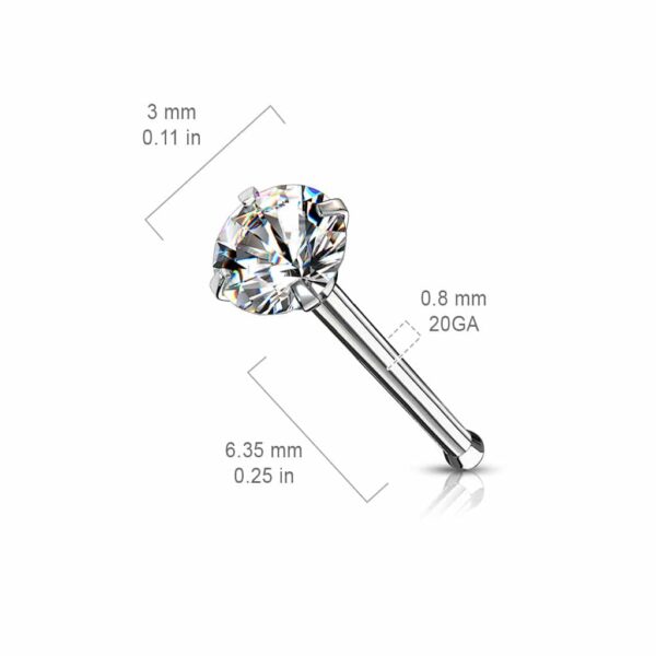 Neus bone piercing met kristal pong-set - Afbeelding 4