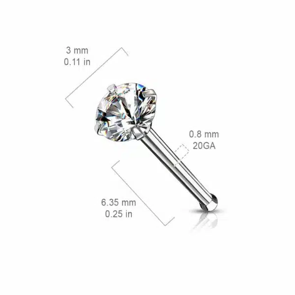 Neus bone piercing met kristal pong-set - Afbeelding 4