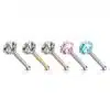 Neus bone piercing met kristal pong-set - Afbeelding 5