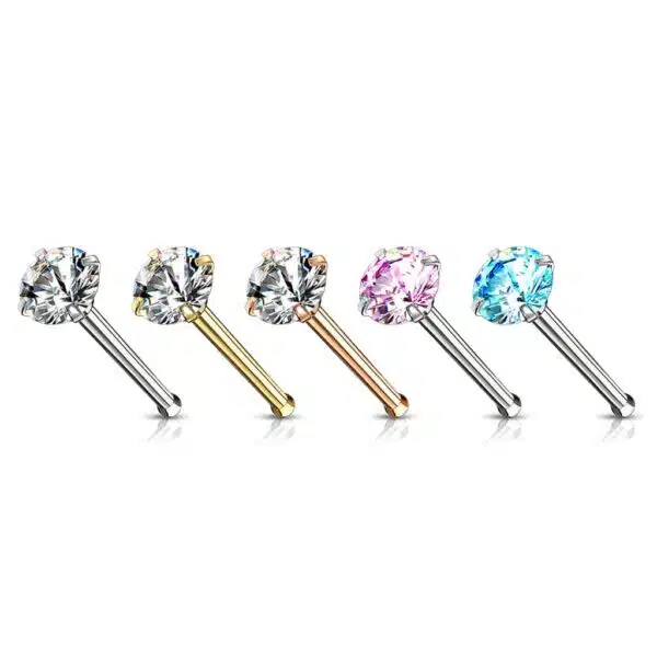 Neus bone piercing met kristal pong-set - Afbeelding 5