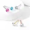 Neus bone piercing met kristal pong-set - Afbeelding 7