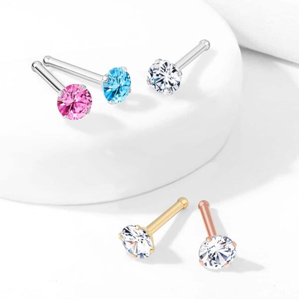 Neus bone piercing met kristal pong-set - Afbeelding 7