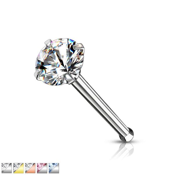 Neus bone piercing met kristal pong-set