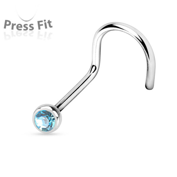 Neus screw met gekleurde steen en press-fit - Afbeelding 32