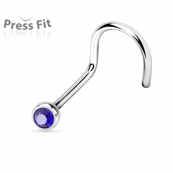 Neus screw met gekleurde steen en press-fit - Afbeelding 6