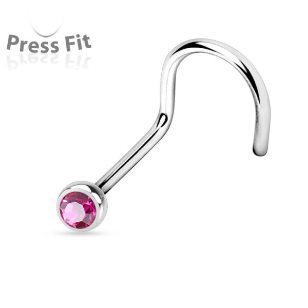 Neus screw met gekleurde steen en press-fit - Afbeelding 17