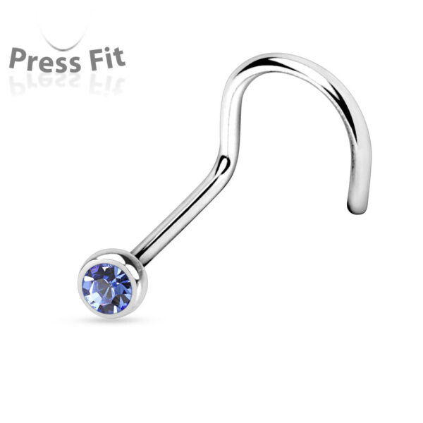 Neus screw met gekleurde steen en press-fit - Afbeelding 30