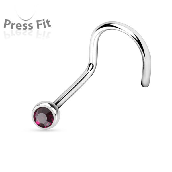 Neus screw met gekleurde steen en press-fit - Afbeelding 34