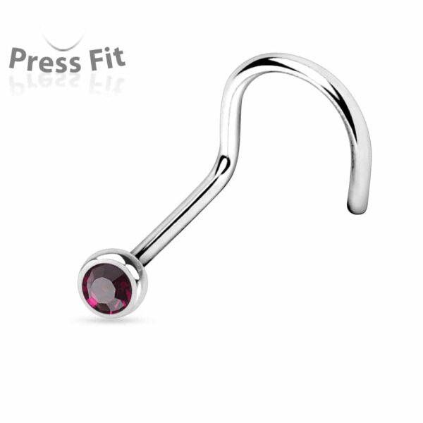 Neus screw met gekleurde steen en press-fit - Afbeelding 14