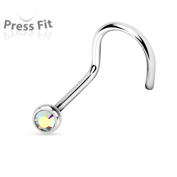 Neus screw met gekleurde steen en press-fit - Afbeelding 35