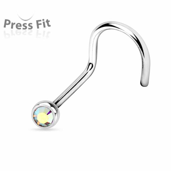 Neus screw met gekleurde steen en press-fit - Afbeelding 5
