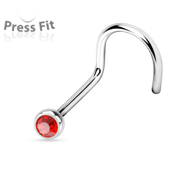 Neus screw met gekleurde steen en press-fit - Afbeelding 22