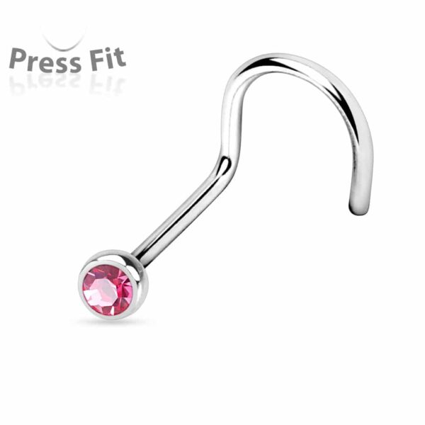 Neus screw met gekleurde steen en press-fit - Afbeelding 11
