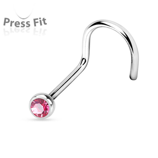 Neus screw met gekleurde steen en press-fit - Afbeelding 21
