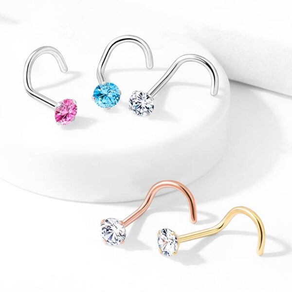 Neus screw met prong-set in verschillende kleuren - Afbeelding 7