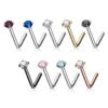 Neus stud met rond kristal in verschillende kleuren - Afbeelding 2