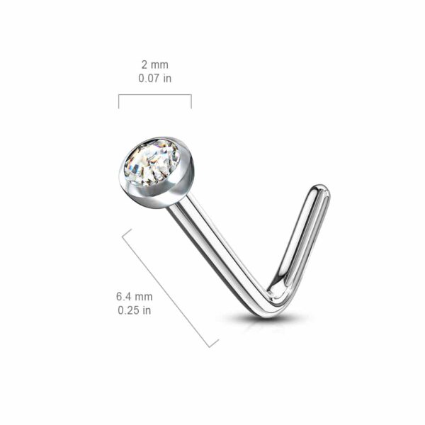Neus stud standaard met rond kristal - Afbeelding 2