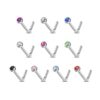 Neus stud standaard met rond kristal - Afbeelding 3