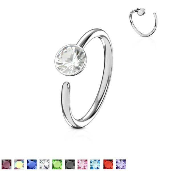 Neusring piercing met platte steen