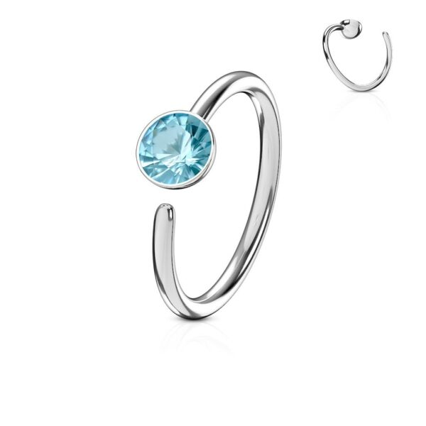 Neusring piercing met platte steen - Afbeelding 6
